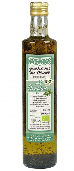 Bio Olivenöl mit Bio Oregano
