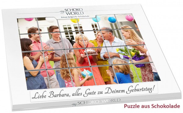 Schokoladen-Puzzle mit eigenem Foto